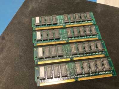 4x 4MB Gold 1Mx32 QC FPM Fast Page Mode SIMM Memory RAM Non-Parity 72 ...