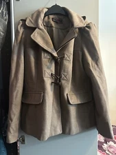 New Look Coat Jacket short hooded Brown UK 12 Eur 40 Jacket