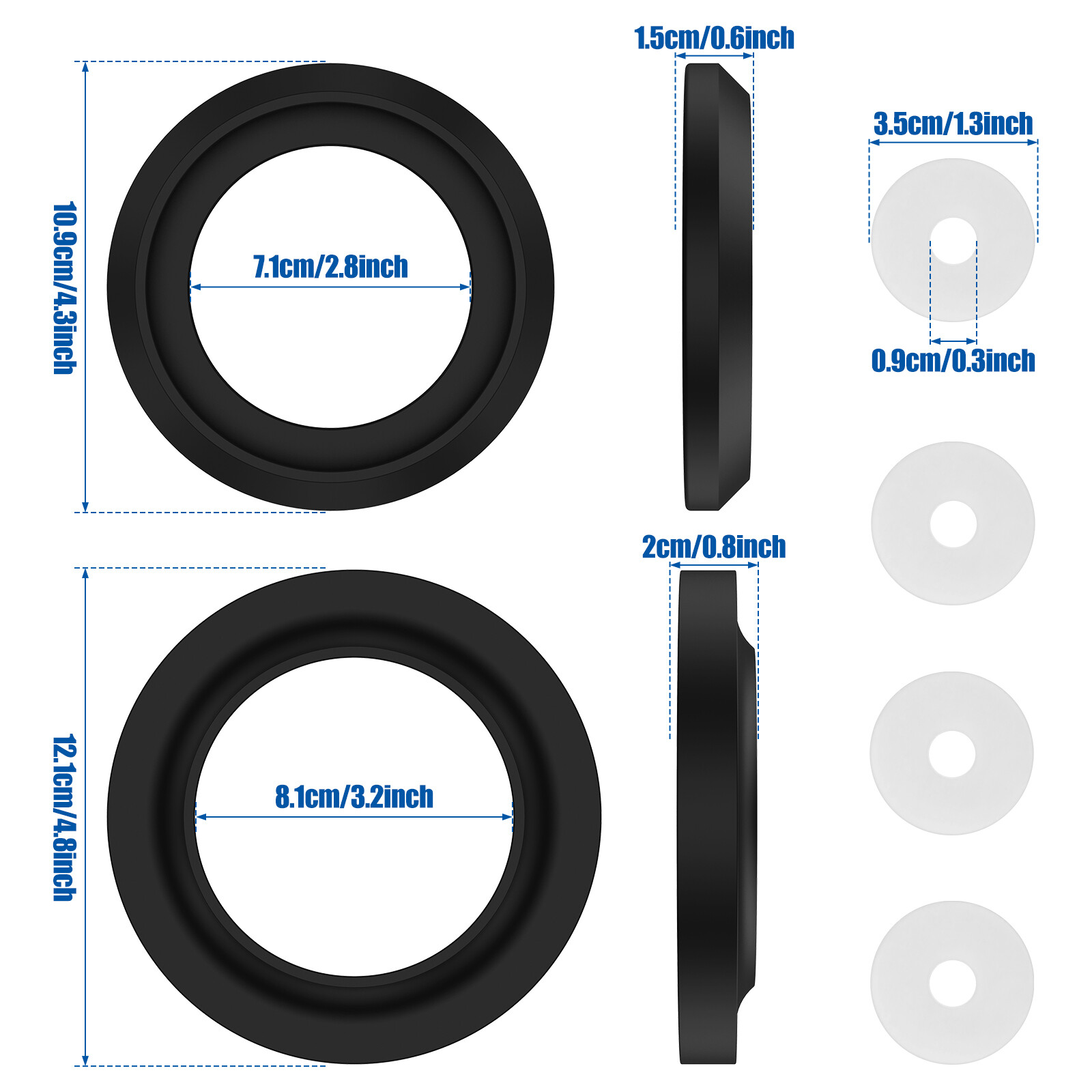 RV Toilet Seal Rubber Waste Ball Seal Double Sealing Toilets