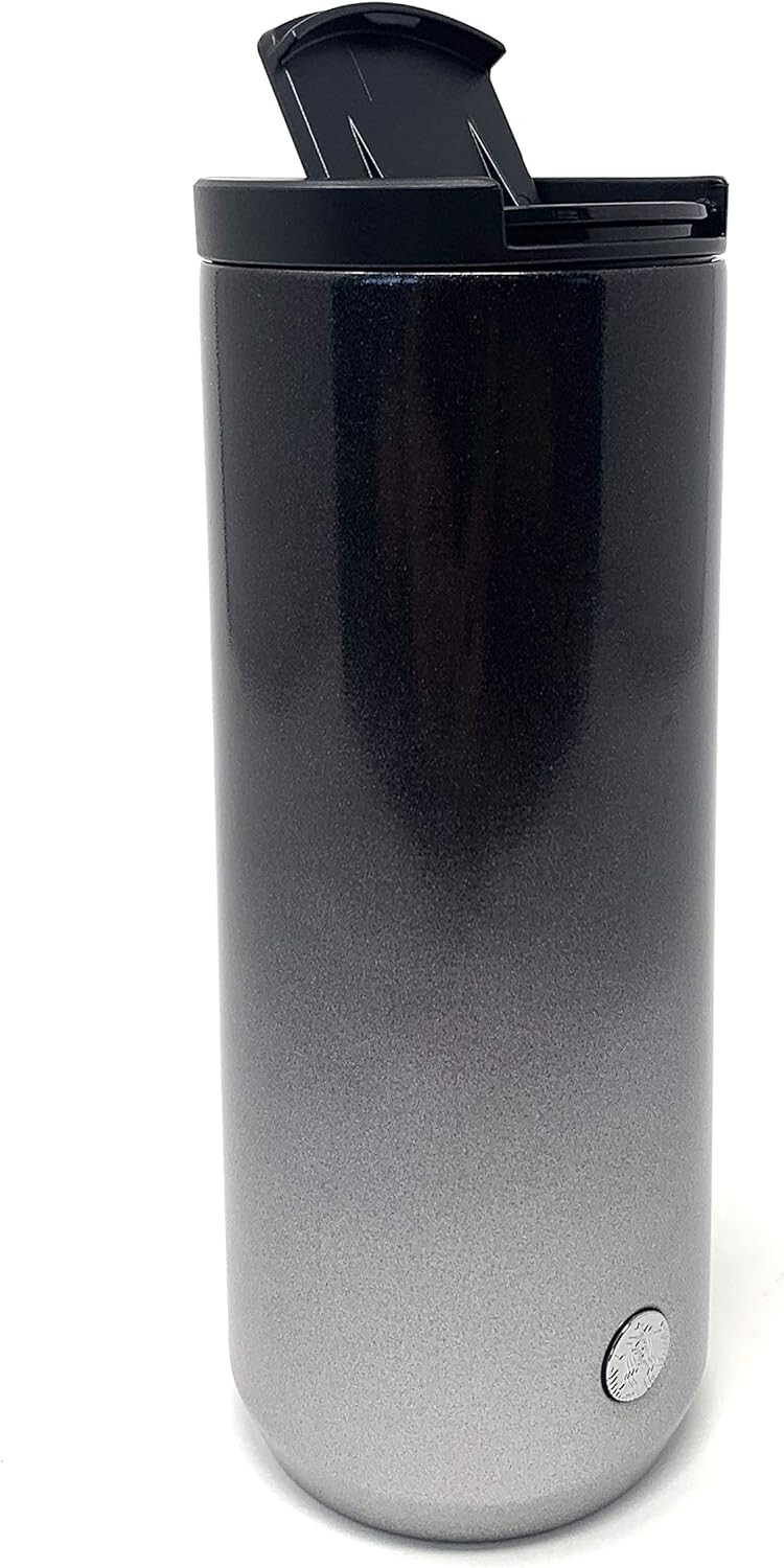 Starbucks Black Gradient Glitter Vacuum Stainless Steel Tumbler 12 OZ
