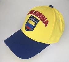 Colombia Cap Soccer Hat Cap Yellow/Blue world cup Flag James Rodriguez 10 yellow