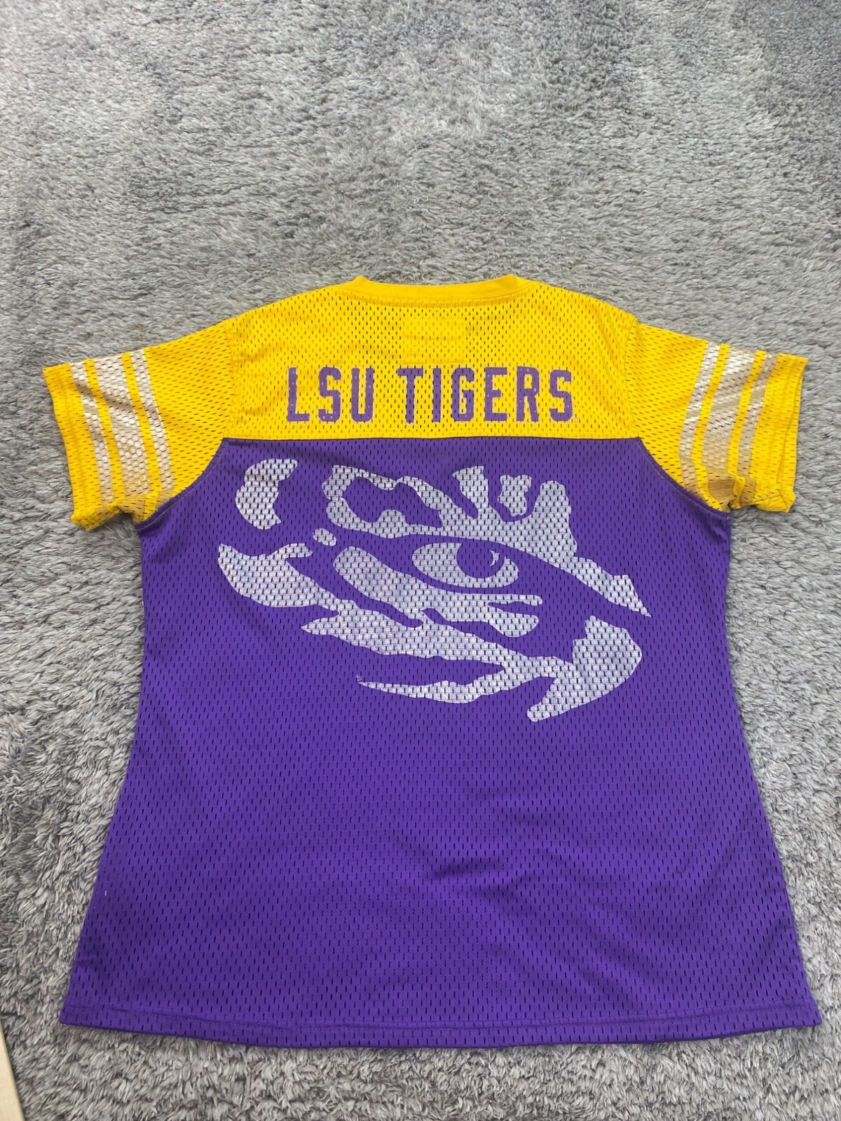 LSU Tigers Women's XL Colorblock V-Neck Jersey by Carl Banks NCAA