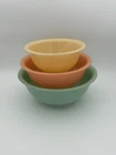 Vintage 80’s Pyrex Pastel Clear Bottom Nesting Bowl Set # 322 323 325