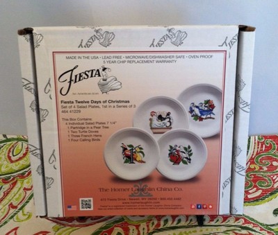 Fiestaware 12 Days of Christmas Salad Plates Fiesta First in