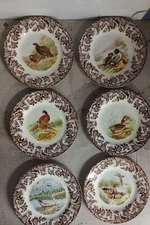 Spode Woodland Salad Plates Set of 6 unique classic birds-----3612-----