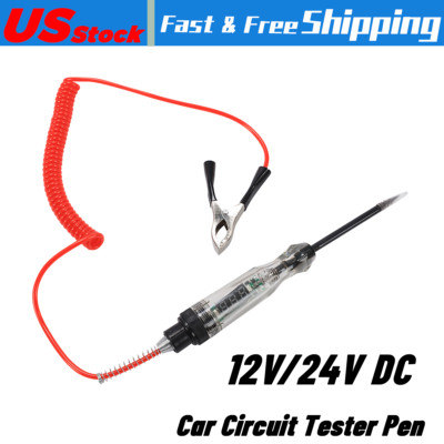Car Circuit Tester Pen Auto Fuse Test Probe Light Tool For 12V 24V DC Voltage