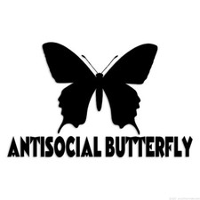 Antisocial Butterfly - Decal Sticker - Multiple Colors Sizes - ebn6204