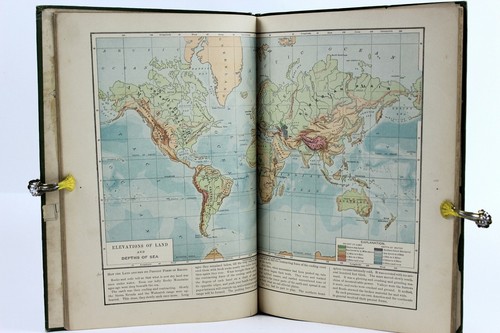 Maury's Physical Geography Rivised 1893 Color Maps Charts & B/W Engravings - Picture 8 of 12