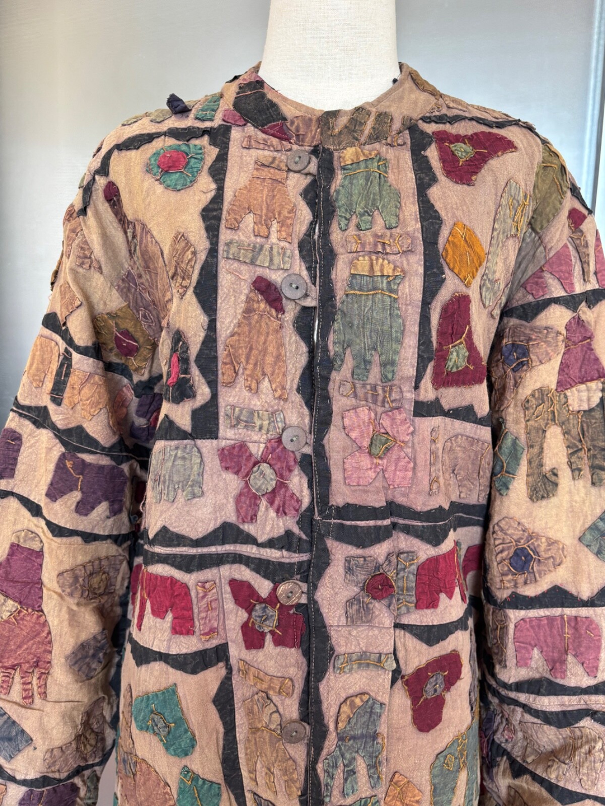 Vintage Indian Patchwork Handmade Elephant Long W… - image 2