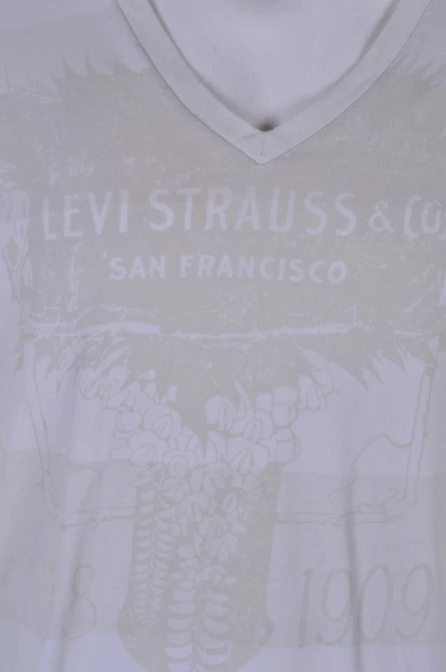 LEVIS Vintage Deep V Neck Red Tab T Shirt XL Top 90s Y2K - Image 3 of 4