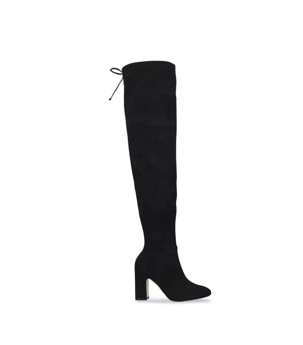 STUART WEITZMAN Black Suede OTK Over The Knee Kirstie Boots 90 Leather 4.5 34.5