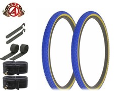 ALTA Bicycle Tire 26" x 1.75" Comp III Blue/Gum (2) FreeStyle BMX Tires 8pc SET.