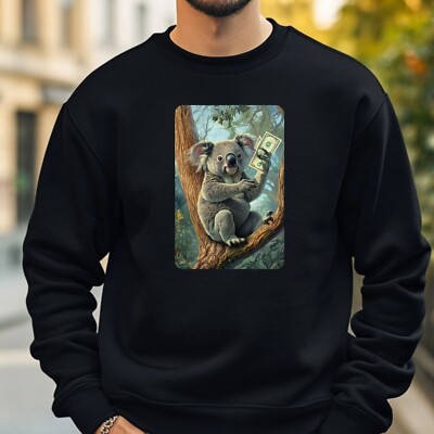 Koala mit Geld Sweatshirt Kuschelig und Perfekt für jeden Anlass S bis 4XL