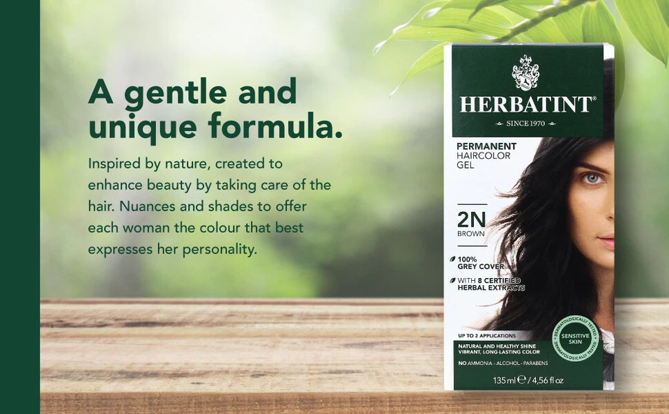 Herbatint Permanent Herbal Hair Color Gel 4.56 Ounce, 2N Brown - Image 2 of 4