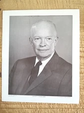 DWIGHT D EISENHOWER.VTG 12"x10" PERRY ENGRAVING PRINT.EX-LIB STICKER IN BACK*PPB