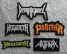Thrash Metal Megadeth Anthrax Death Angel Pantera Embroidered Patch SET of 5