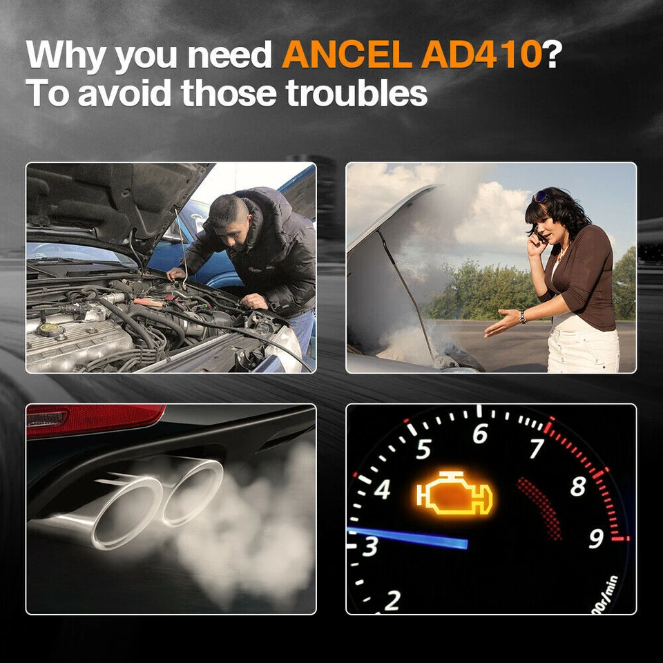 ‌ANCEL AD410 (2025) OBD2 Diagnosegerät Tool Auto Scanner Fehler Auslesegerät - Bild 2 von 4