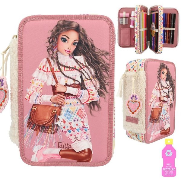 Topmodel Cosy - GefüLlte 3-Fach Federtasche, Model Motiv Mit Teddy-Kunstfell-image