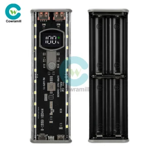 22.5W Transparent Mobile Power Bank Case 4*21700 Battery Box PD Fast Charging