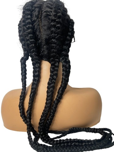 Extra Long Lace Front Cornrow Double Dutch Braided Wigs 4 Stands - Picture 5 of 15