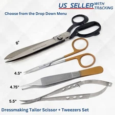 8" Dressmaking / Tailor Scissors + Sewing Embroidery Scissors+Tweezers