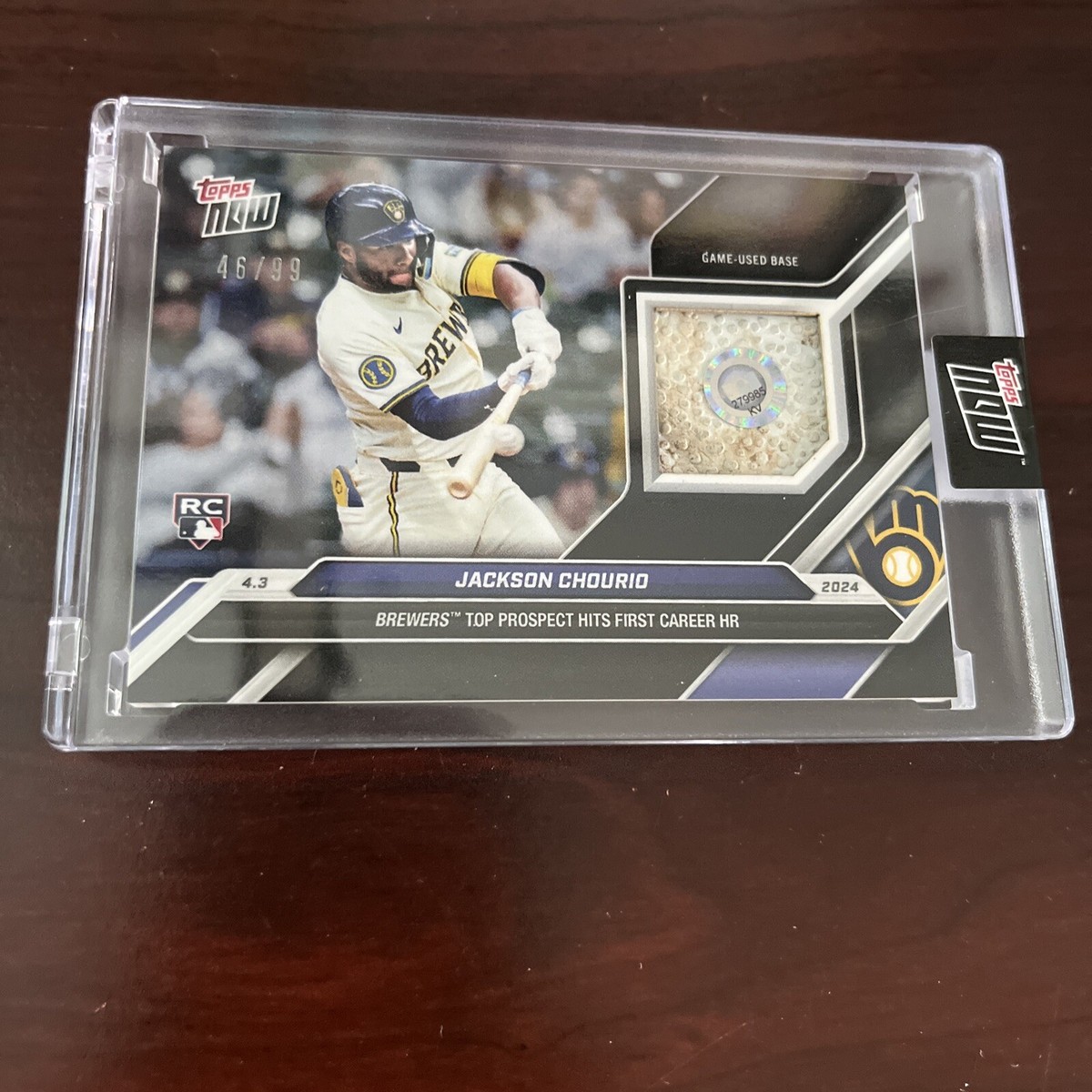 2024 Topps Now #37 Base Relic JACKSON CHOURIO Hits First MLB HR 46 