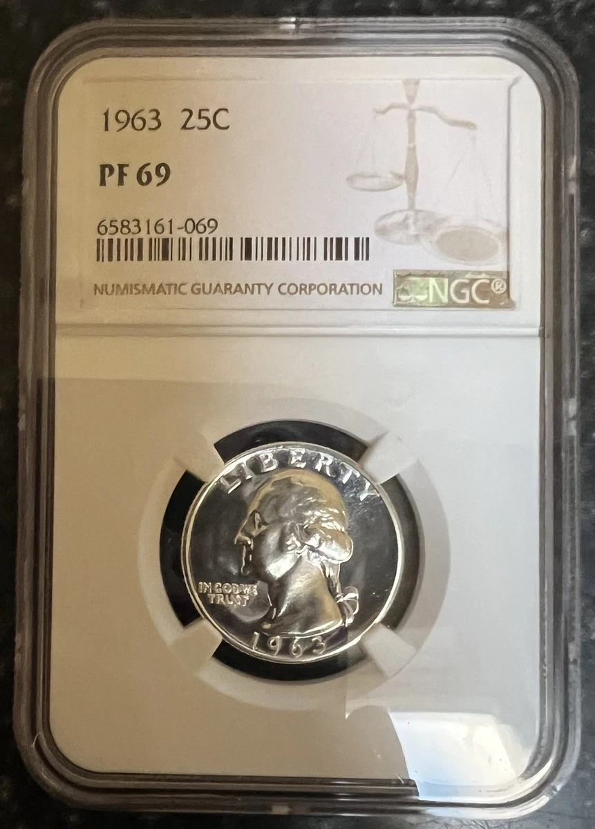 Proof PR 69 Graded 1963 Washington Quarters (1932-1998) for sale