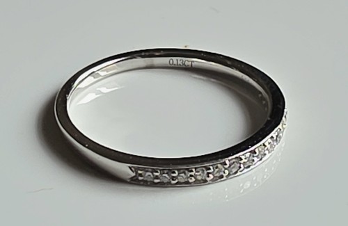 Beaverbrooks 18ct White Gold Diamond 2mm Wedding/Eternity Ring - Size N - Picture 4 of 14