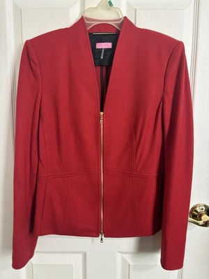 Baslar Red 100% Wool Blazer Jacket Size Medium UK 38 Quiet Luxury Designer 