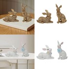 2 Pieces Easter Rabbit Statues Easter Bunny Figurines Easter Decoration Table