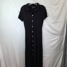 ASOS Short Sleeve Shirt Dress Womens Size 8 Black Button Front Casual Collared