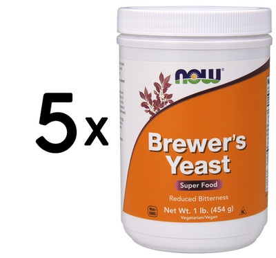 5 x NOW Foods Brewer's Yeast, Powder - 454g (35,22 EUR/kg)