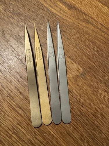 tweezers Dumont, Regine 2pce brass No 1am and 2pce P5