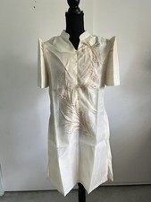 Filipiniana Dress Lady Barong Vneck Beige (XL) Ship Same Day!