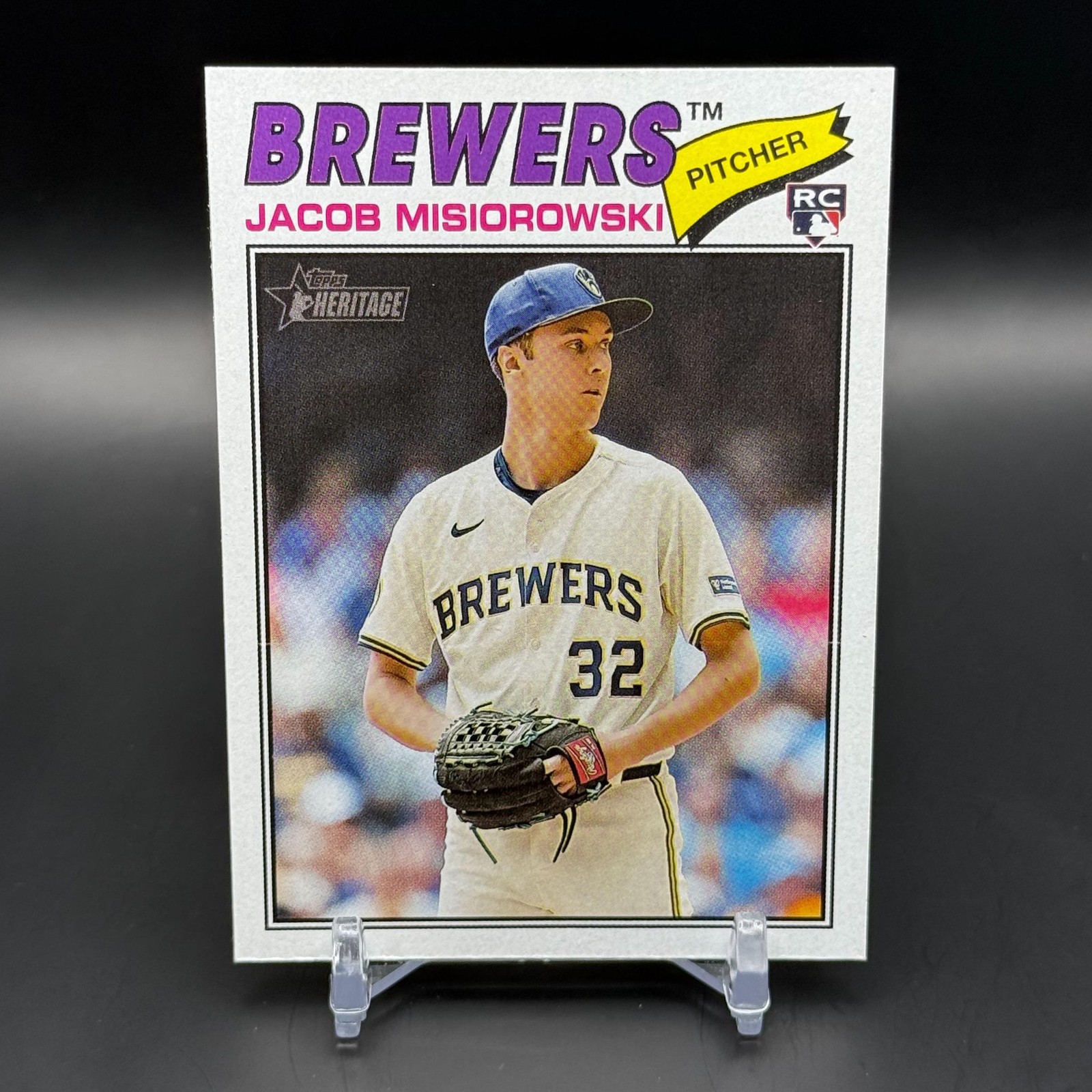 Jacob Misiorowski 2026 Topps Heritage #144 Rookie Milwaukee Brewers