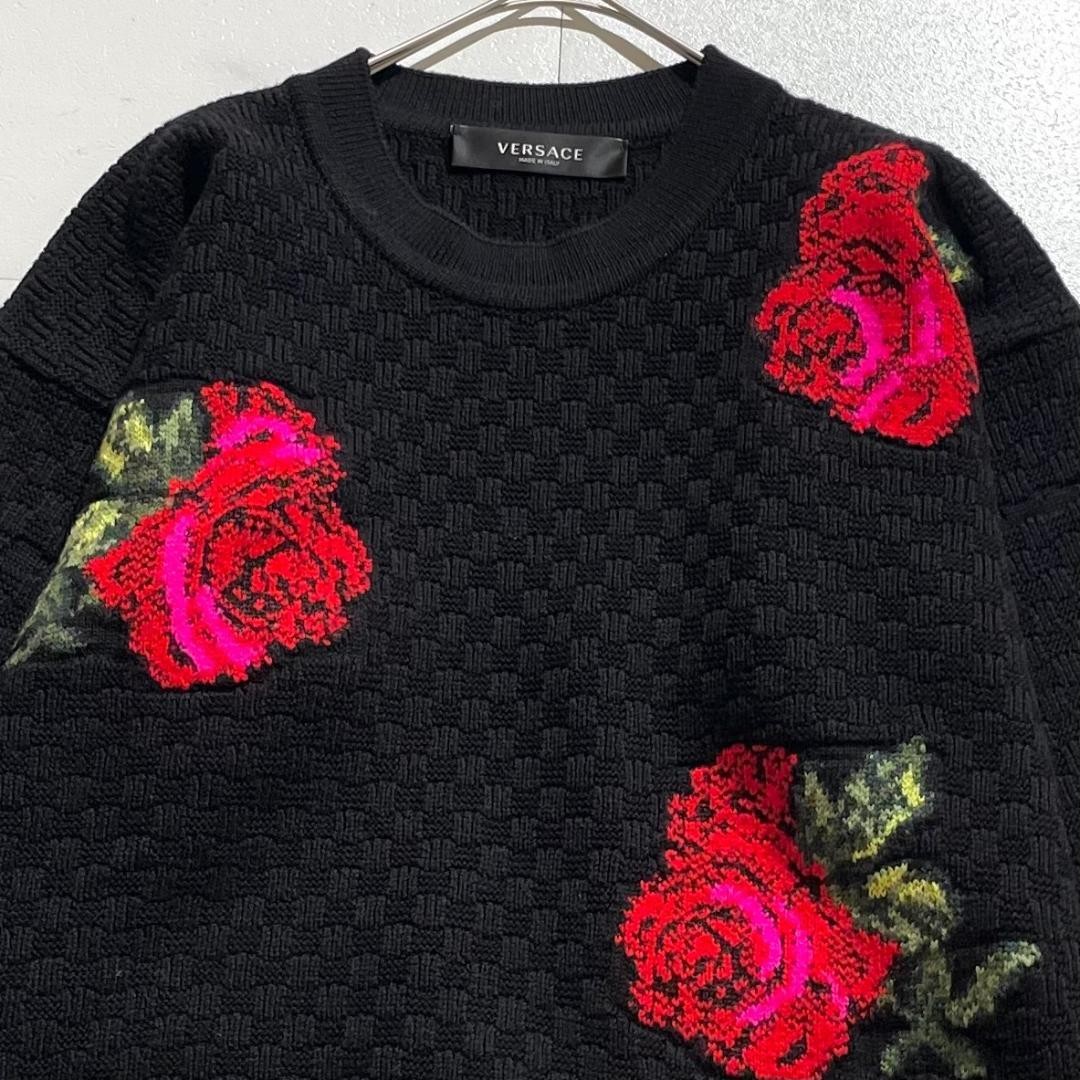 USED [EXCELLENT CONDITION/SIZE 36] VERSACE LONG KNIT DRESS IN ROSE PATTERN GOO thumbnail 3