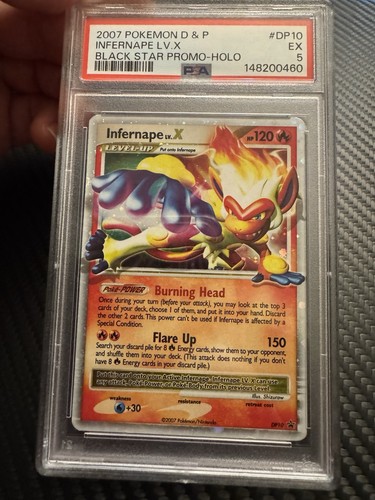 2007 POKEMON DIAMOND & PEARL BLACK STAR PROMO HOLO #DP10 INFERNAPE LV.X PSA 5