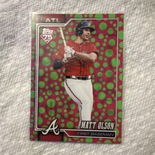 2026 Topps MLB Series 1 Matt Olson Easter Pink Green Polka Dot - Atlanta Braves