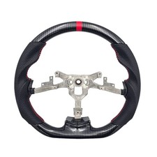 Revesol Hydro Dip Carbon Fiber Red Steering Wheel For 2006-2013 Corvette C6 Z06