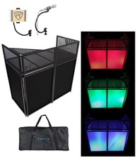 Rockville ROCKBOOTH XL DJ Booth Facade Table Bag Scrim Gooseneck Tablet Stand
