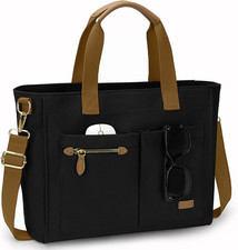 Canvas Tote Bag for Women, Large Tote Bag with Zipper  Compartments for Work C