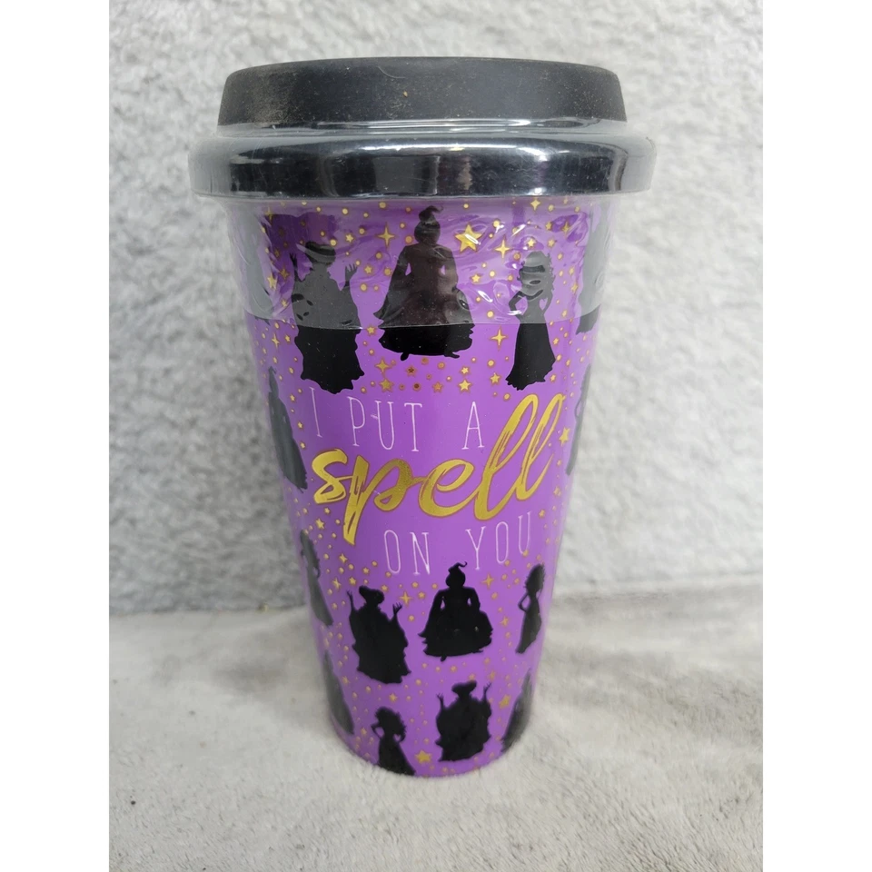 Taza de viaje Hocus Pocus 14 oz oro púrpura Disney Spirit Halloween Foto 2 de 4