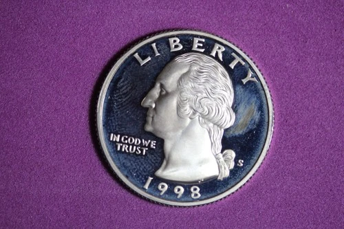 ESTATE FIND 1998 S PROOF SILVER WASHINGTON QUARTER #K58785