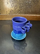 Aria Finch Studio Pottery Blue Teal Purple Toothbrush Holder