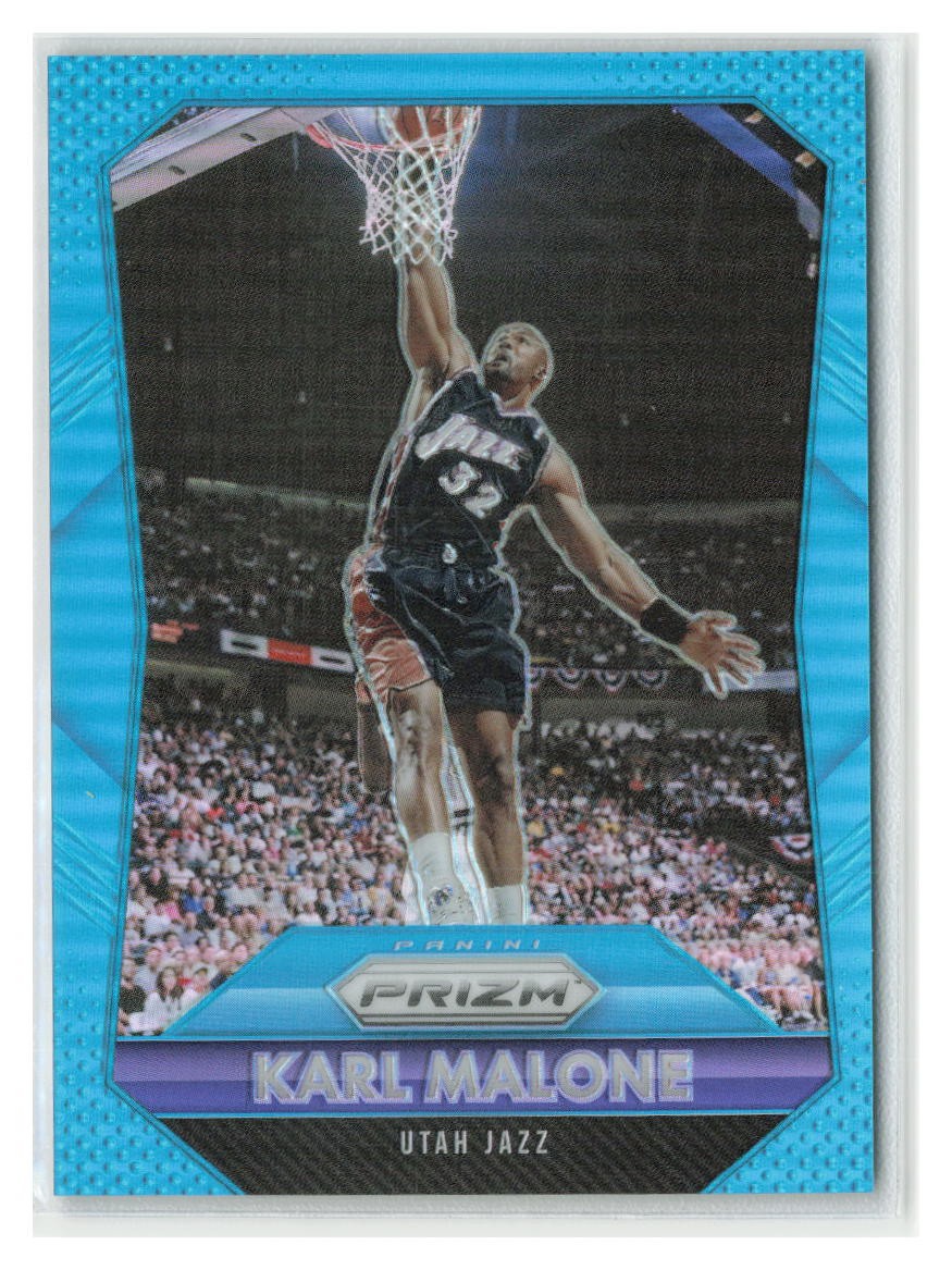 Karl Malone 2015-16 Panini Prizm Light Blue Prizms SN #/199 #259-Utah Jazz