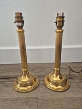 A Pair of brass  table lamp bases Column style House Of Fraser 31cm