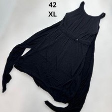 USED CHANEL RARE DESIGN COCO MARK LONG DRESS, BLACK, XL ACCEPTABLE