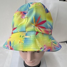 Girls Multicolor Leaf Print Bucket Hat Lightweight One Size