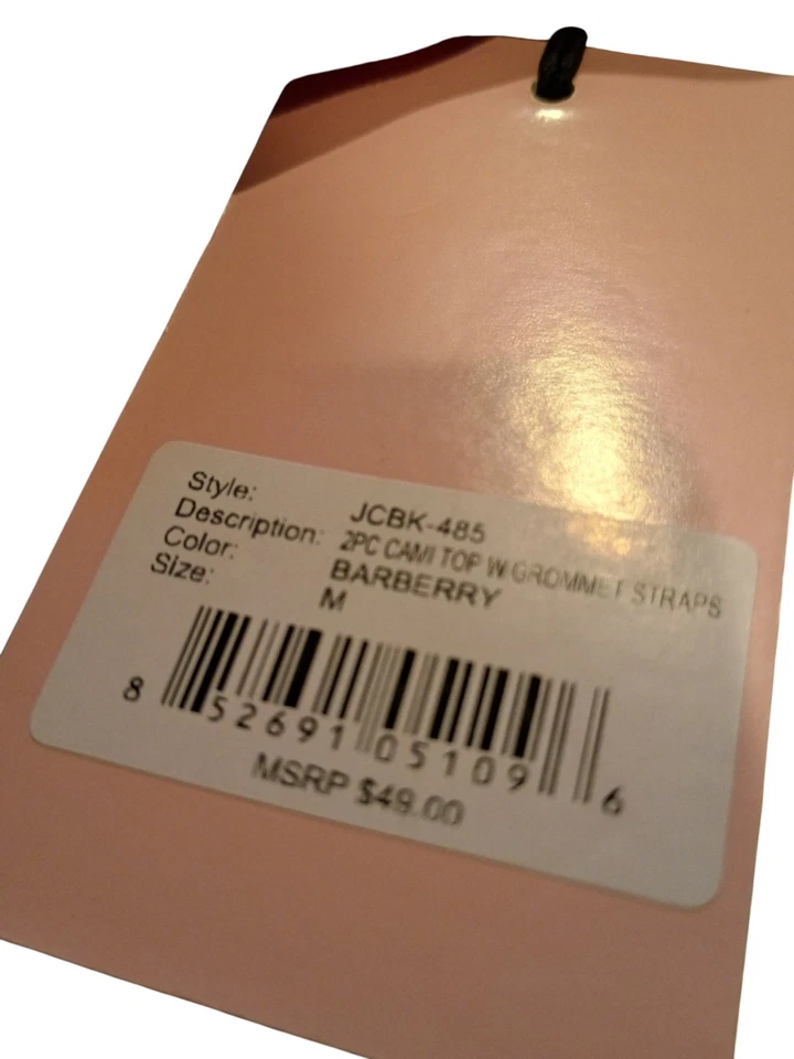 Juicy Couture 2 Piece Cami Grommet Strap Swimsuit M Red Medium Bikini NWT New - Image 3 of 4