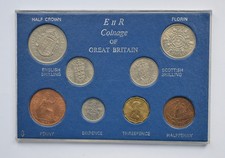 1966 Elizabeth II Complete Coin Set 8 Coins 1/2d to Half Crown 60th Birthday
